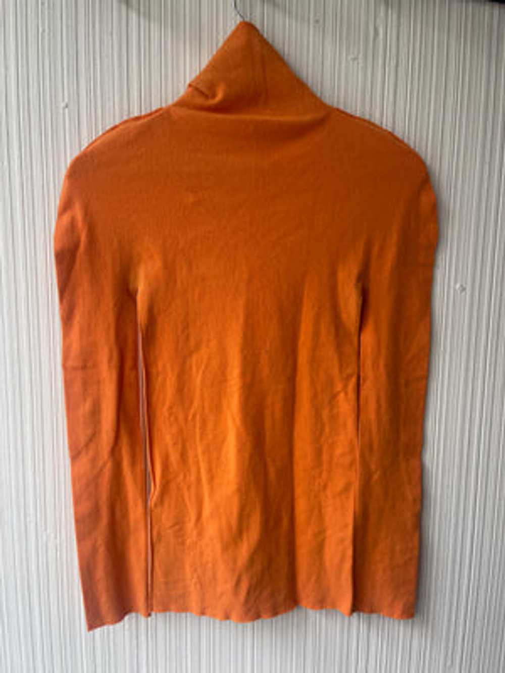 Issey Miyake APOC orange woven net turtle neck top - image 2