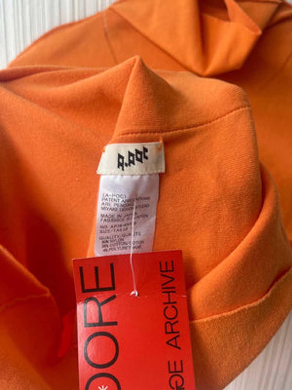 Issey Miyake APOC orange woven net turtle neck top - image 3