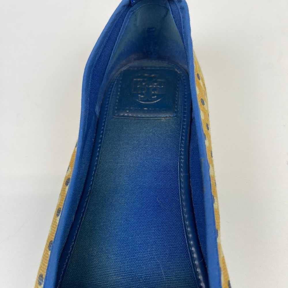 Tory Burch Signature Logo Blue Yellow Polka Dots … - image 7