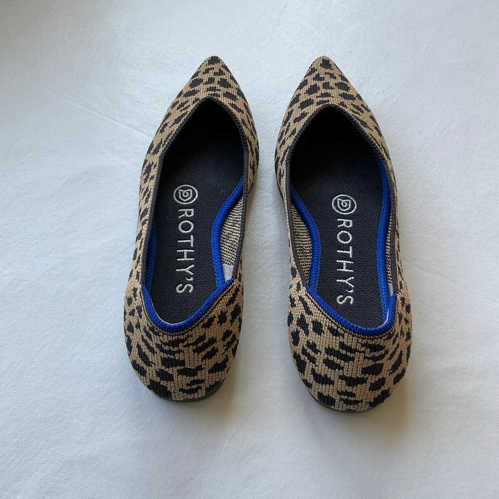 Rothy’s Leopard Knit Pointy Flats Size 5 - image 5