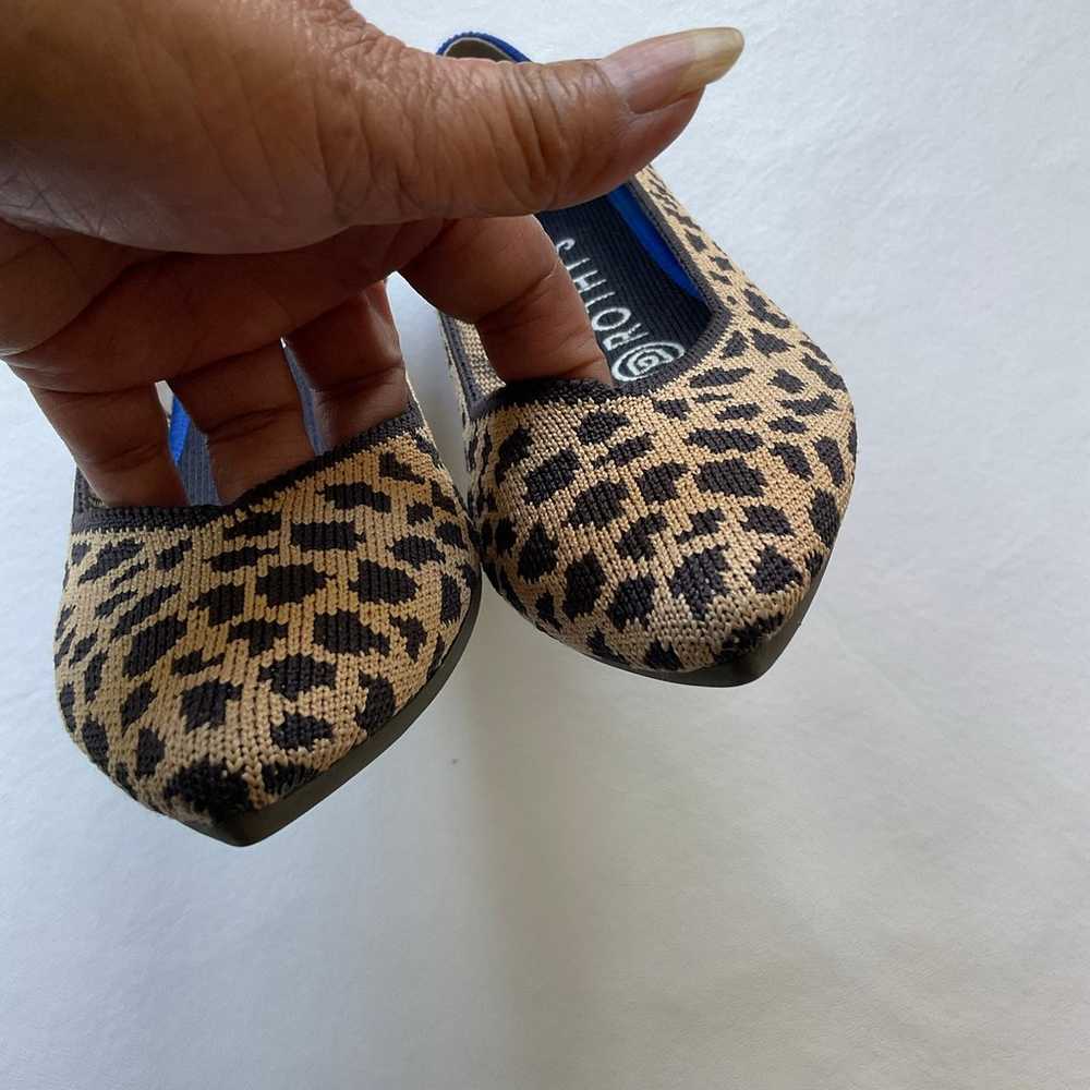 Rothy’s Leopard Knit Pointy Flats Size 5 - image 8