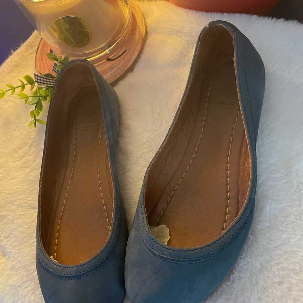 Frye  Carson Sea Blue Suede Leather Ballet Flats … - image 3
