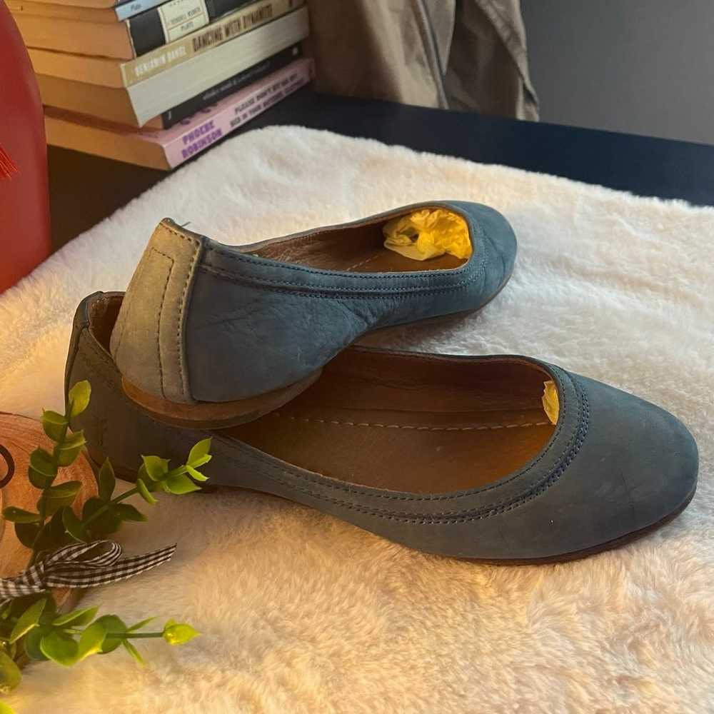 Frye  Carson Sea Blue Suede Leather Ballet Flats … - image 7