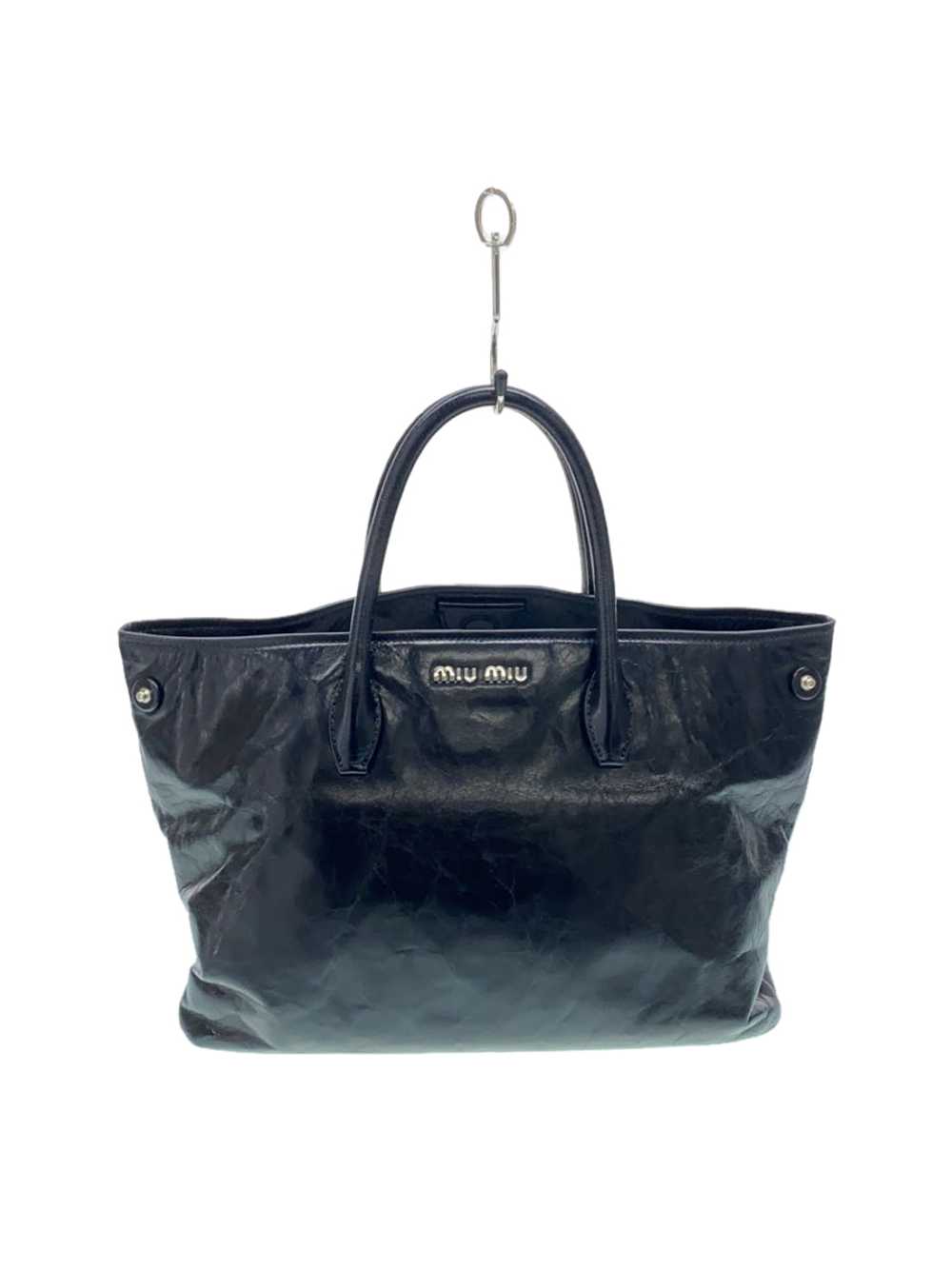 MIUMIU Tote Bag/Leather/Blk Bag - image 1