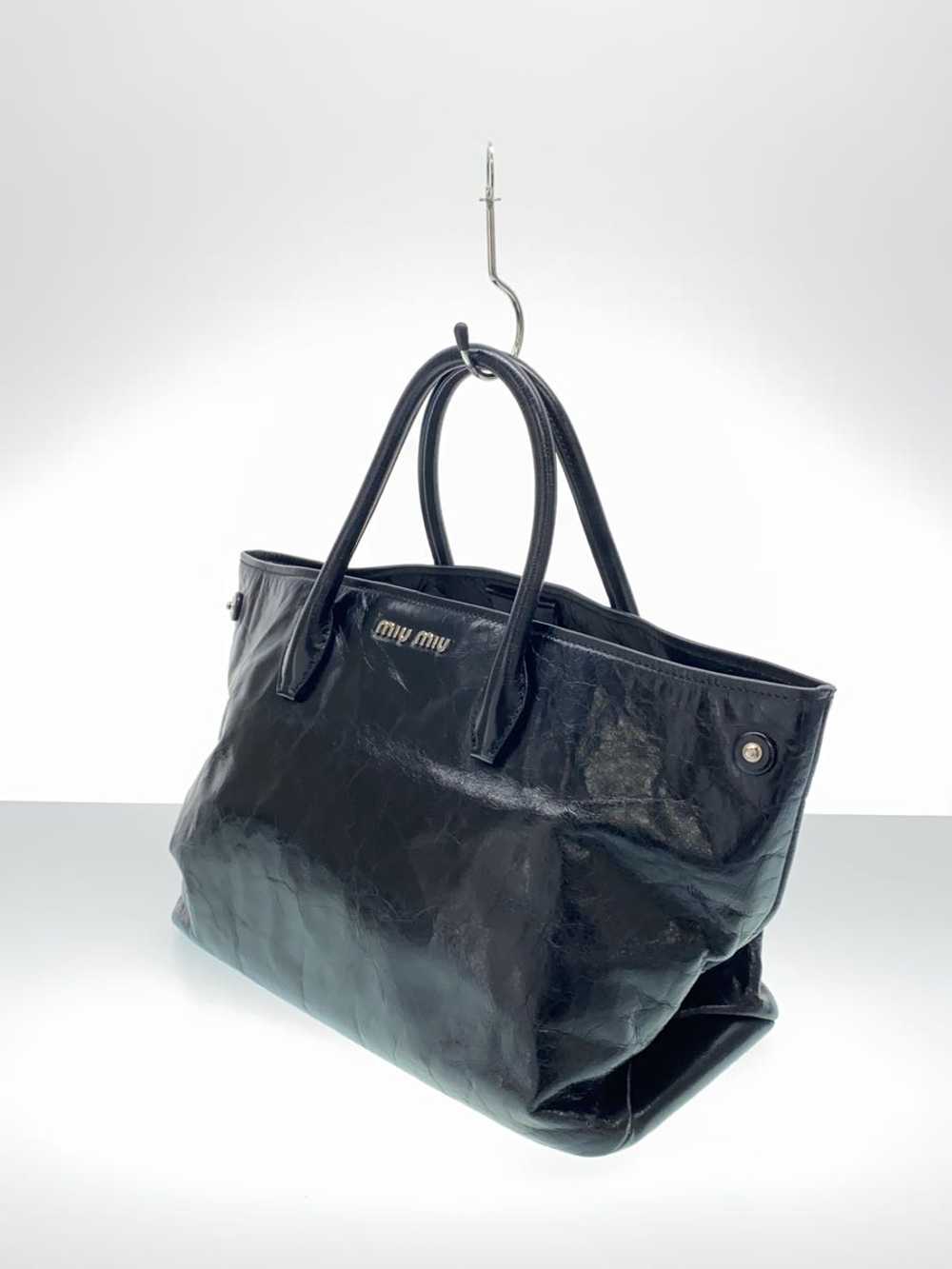 MIUMIU Tote Bag/Leather/Blk Bag - image 2