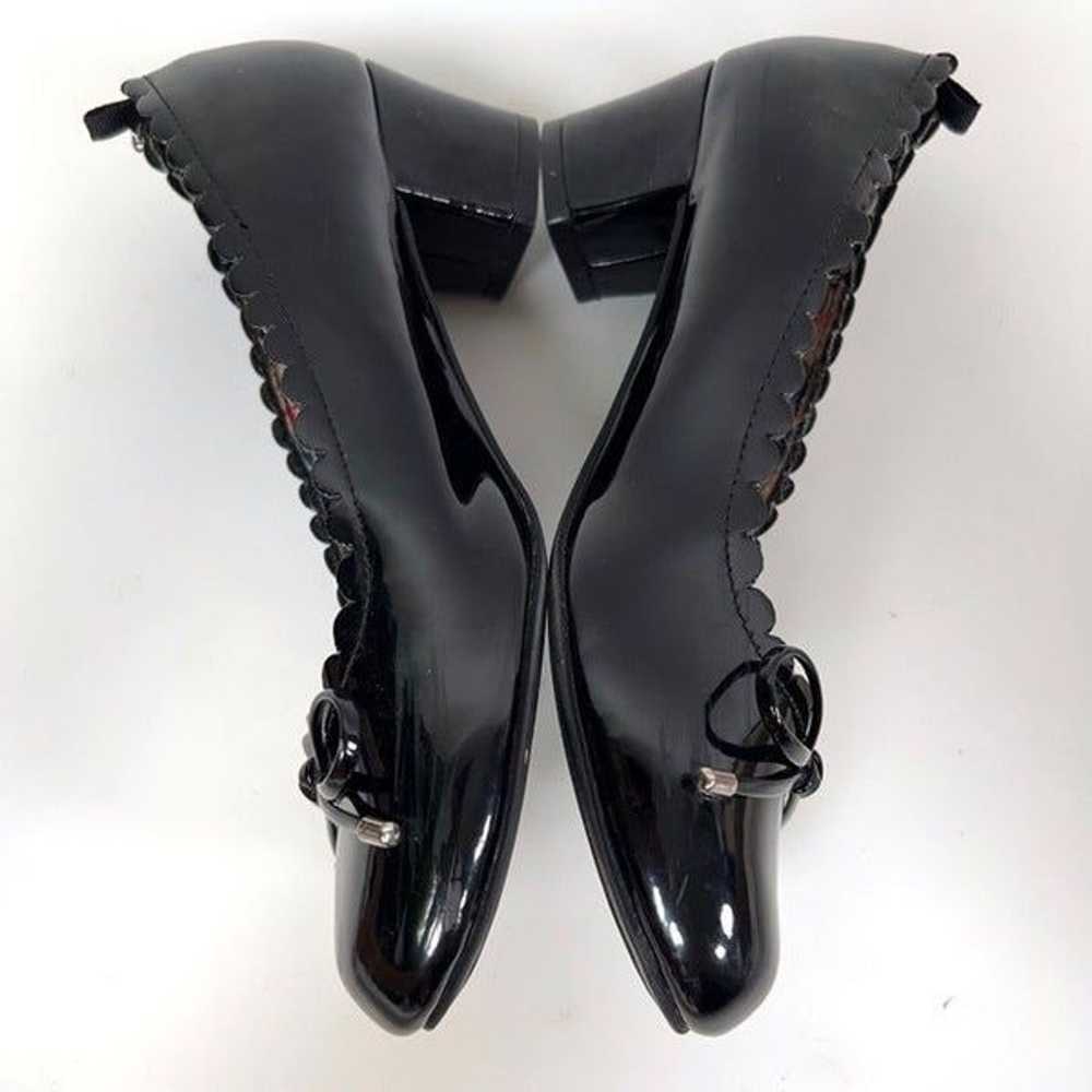Vintage Y2K Black Patent Leather Coquette Slip On… - image 6