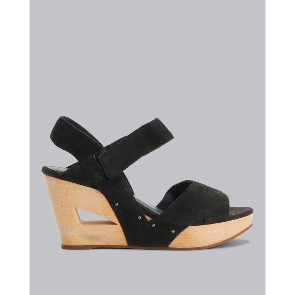 Eileen Fisher Wedge Heel Sandal 8 Suede Leather U… - image 1