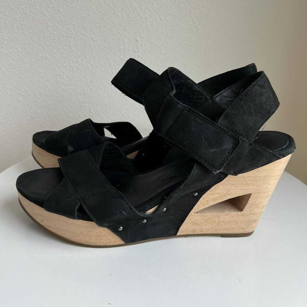 Eileen Fisher Wedge Heel Sandal 8 Suede Leather U… - image 2