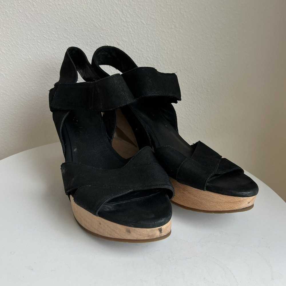 Eileen Fisher Wedge Heel Sandal 8 Suede Leather U… - image 3