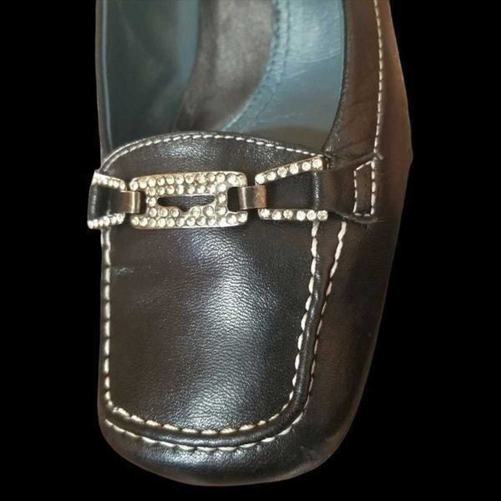 Via Spiga Italian Leather Kitten Heel Loafers w/ … - image 6