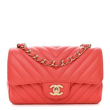 CHANEL Caviar Chevron Quilted Mini Rectangular Fl… - image 1