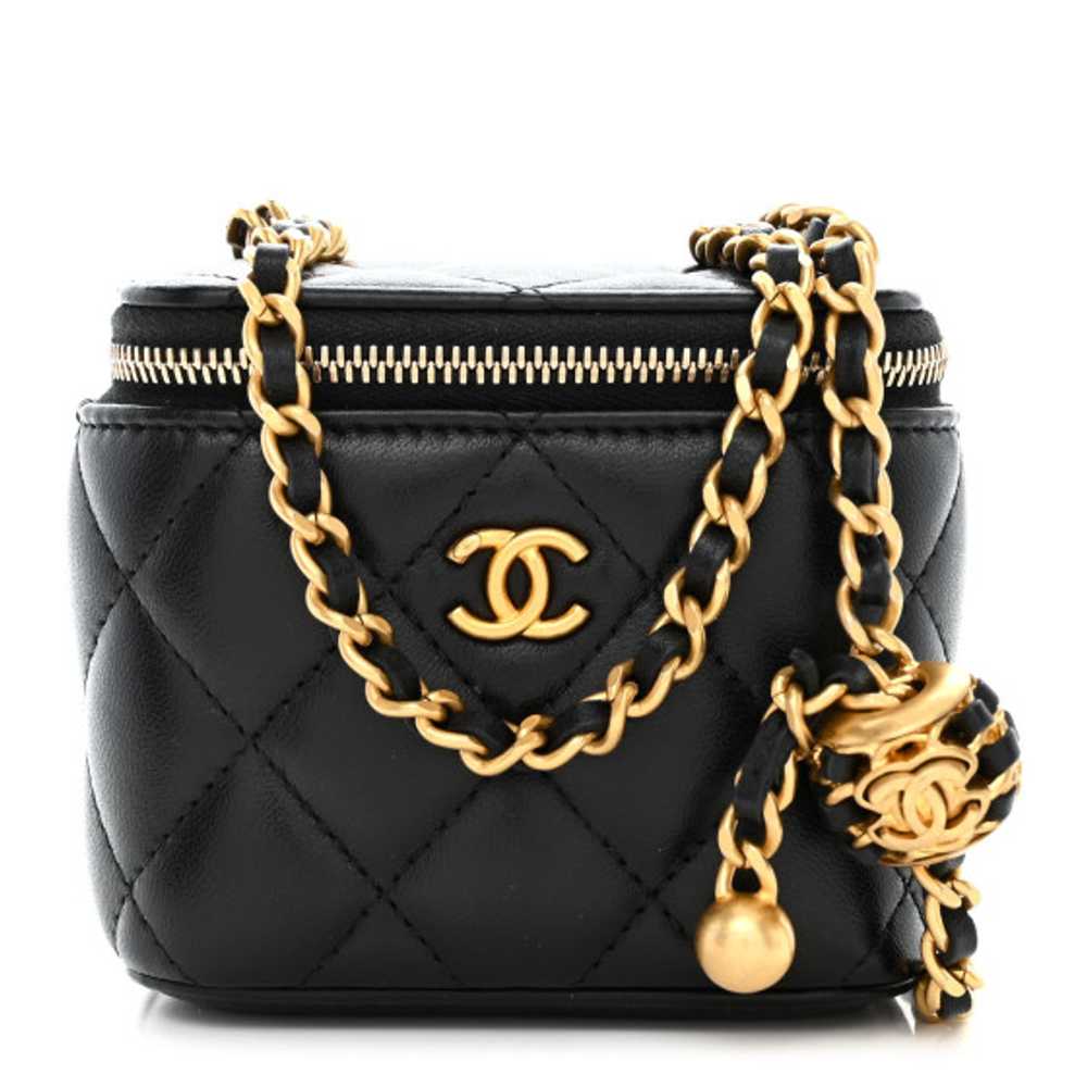 CHANEL Lambskin Quilted Mini Pearl Crush Vanity C… - image 1