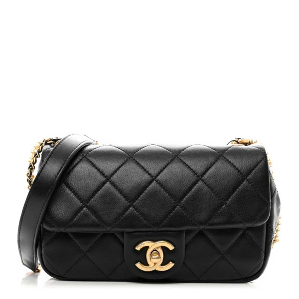 CHANEL Calfskin Quilted Mini Rectangular Crystal … - image 1