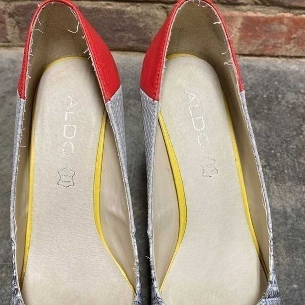 Aldo Multi Color Leather Peep Toe Stiletto Heels … - image 10