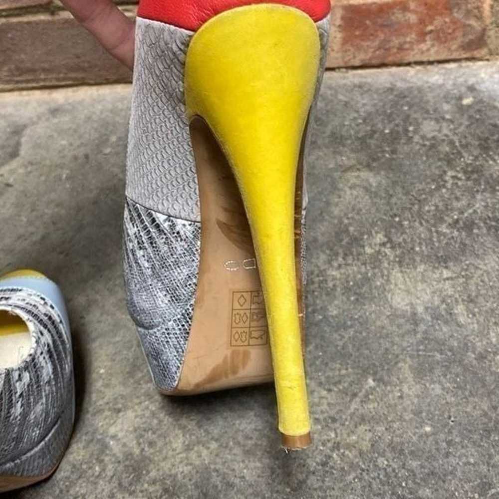 Aldo Multi Color Leather Peep Toe Stiletto Heels … - image 9