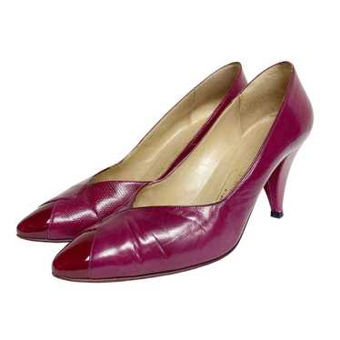 Vintage Bruno Magli Womens Size 9.5 Berry Leather… - image 1
