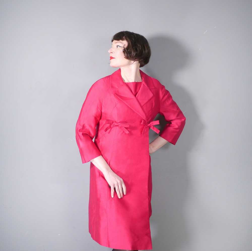 60s JEAN PATOU SHOCKING PINK SHIFT DRESS AND COAT… - image 2