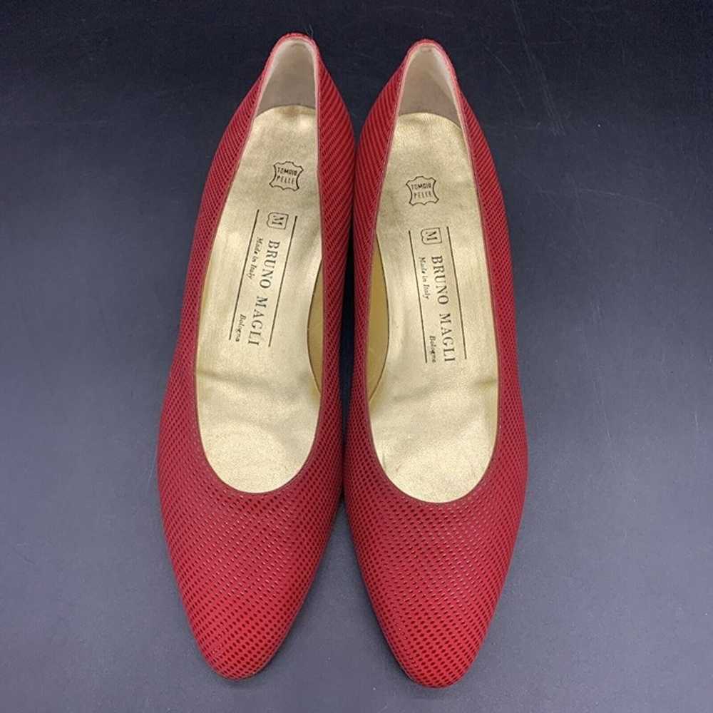 Vintage New Bruno Magli Women’s Red Block Heel Sh… - image 2