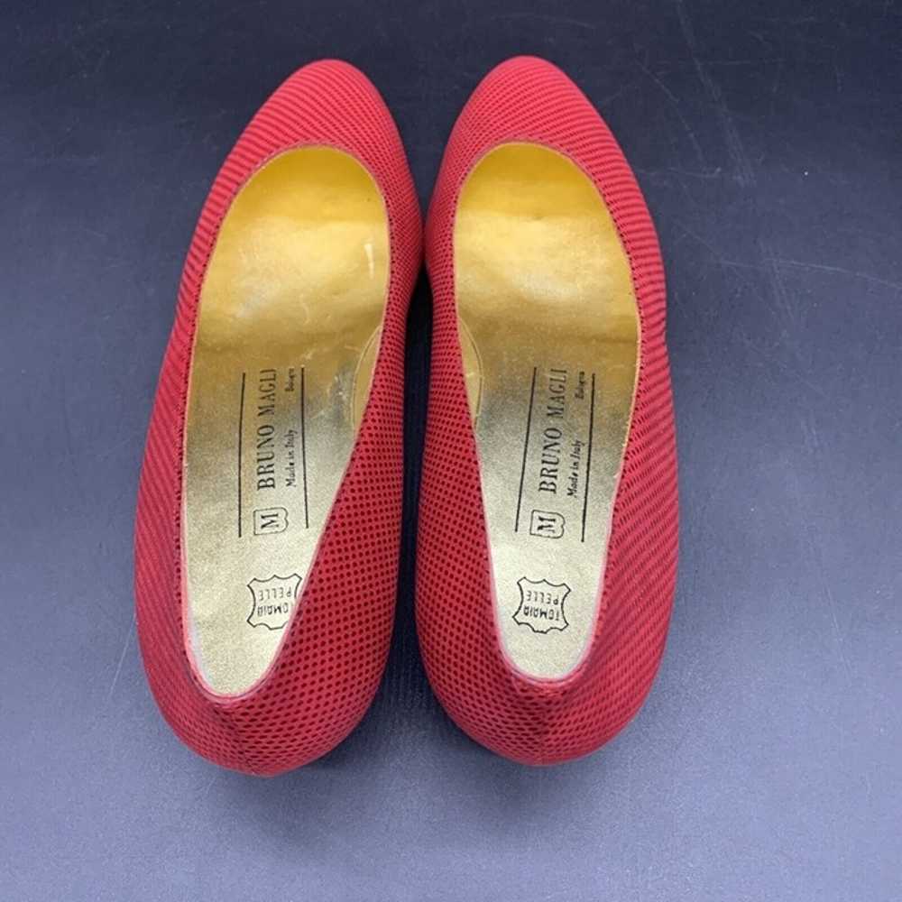 Vintage New Bruno Magli Women’s Red Block Heel Sh… - image 5