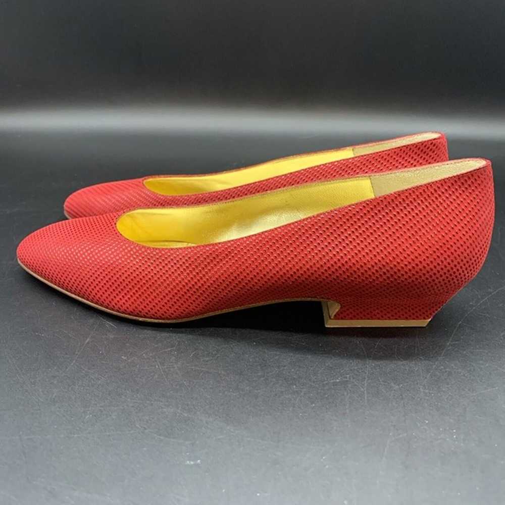 Vintage New Bruno Magli Women’s Red Block Heel Sh… - image 6