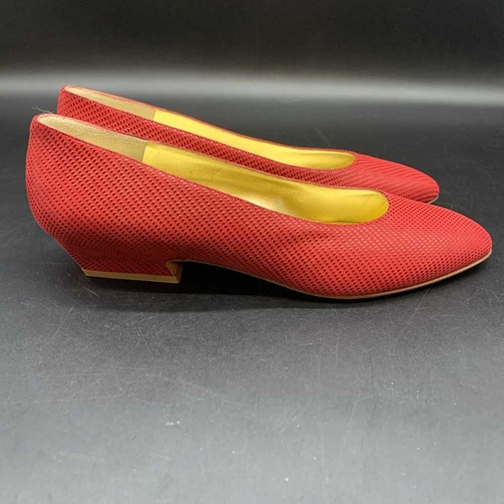 Vintage New Bruno Magli Women’s Red Block Heel Sh… - image 7