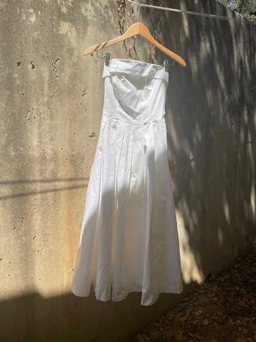 Laura Ashley Tea Length White Cotton Wedding Dress