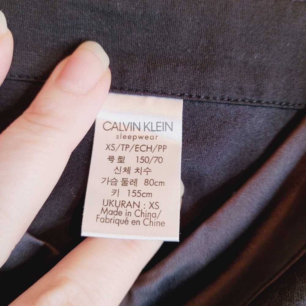 Calvin Klein satin trimmed black slip dress - image 3