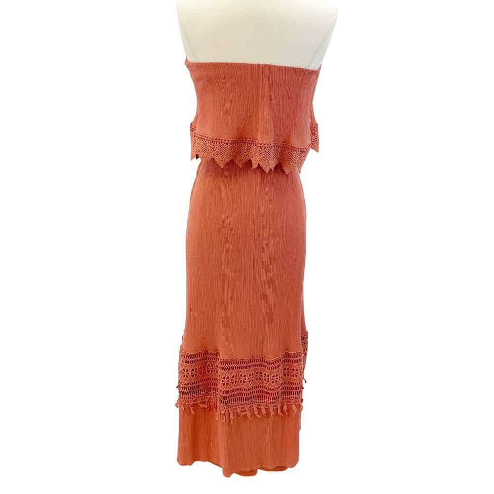 Daytrip Womens XS Strapless Crochet Maxi Dress Ru… - image 2