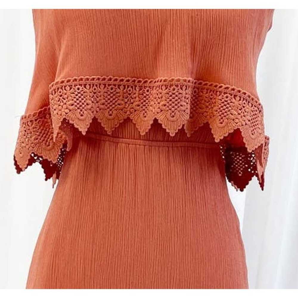 Daytrip Womens XS Strapless Crochet Maxi Dress Ru… - image 5