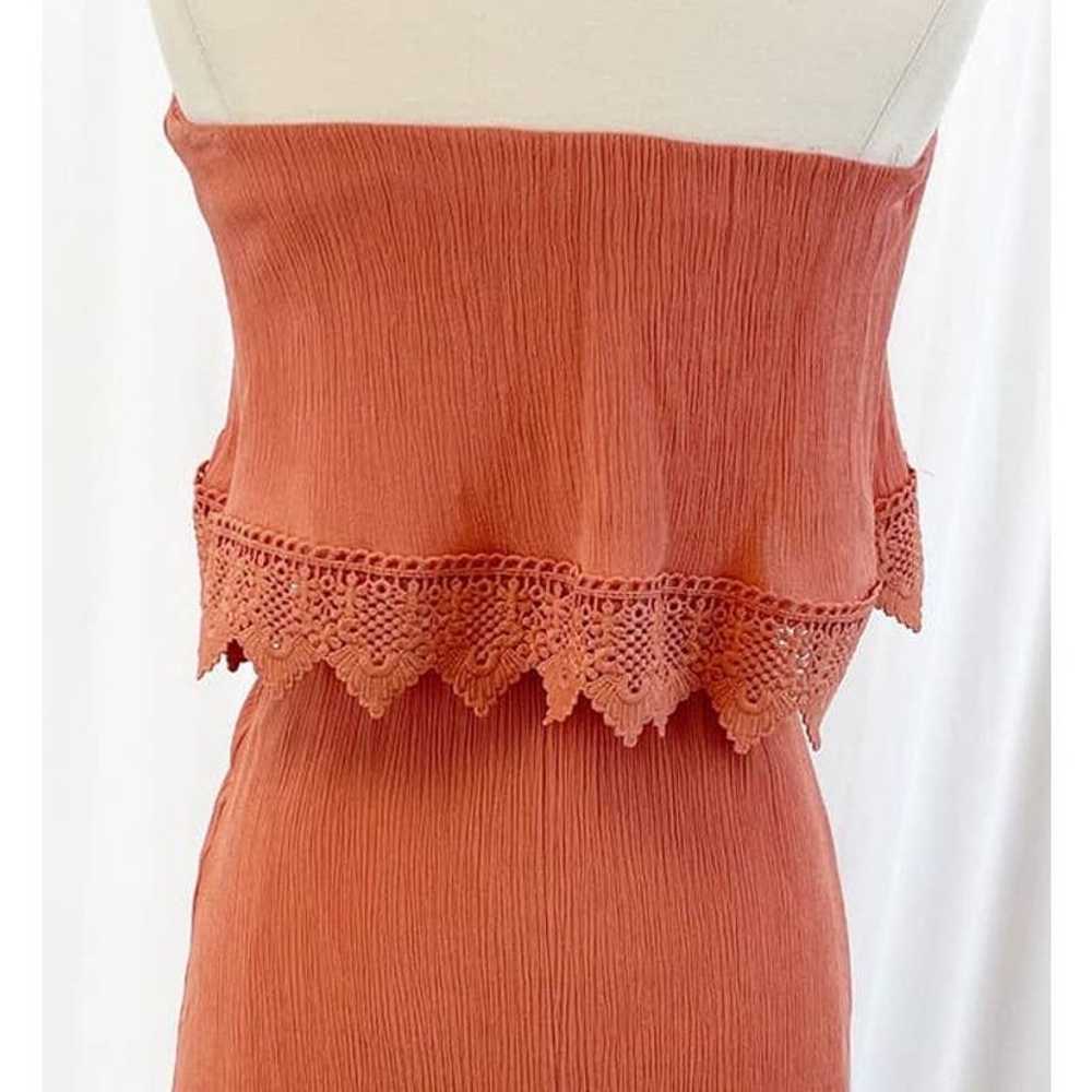 Daytrip Womens XS Strapless Crochet Maxi Dress Ru… - image 7
