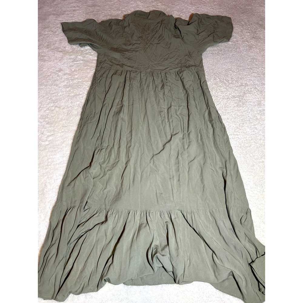 Zara Olive Green Beautful Maxi Dress Size Small - image 4