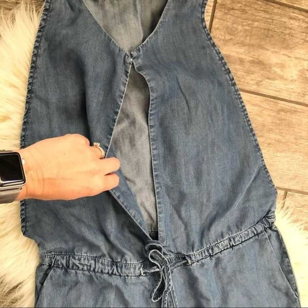 Zara Drop Arm Keyhole Denim Jumpsuit - image 9