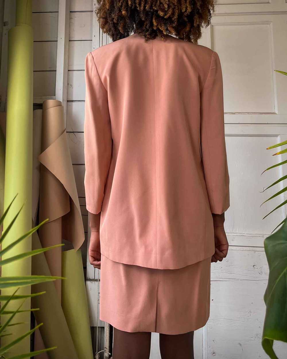 90s Pink Silk Skirt Suit - image 6