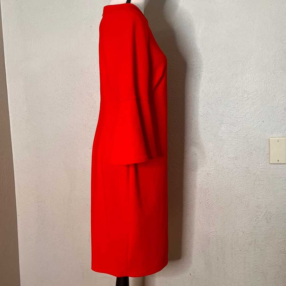 Calvin Klein red bell sleeve sheath dress - image 4