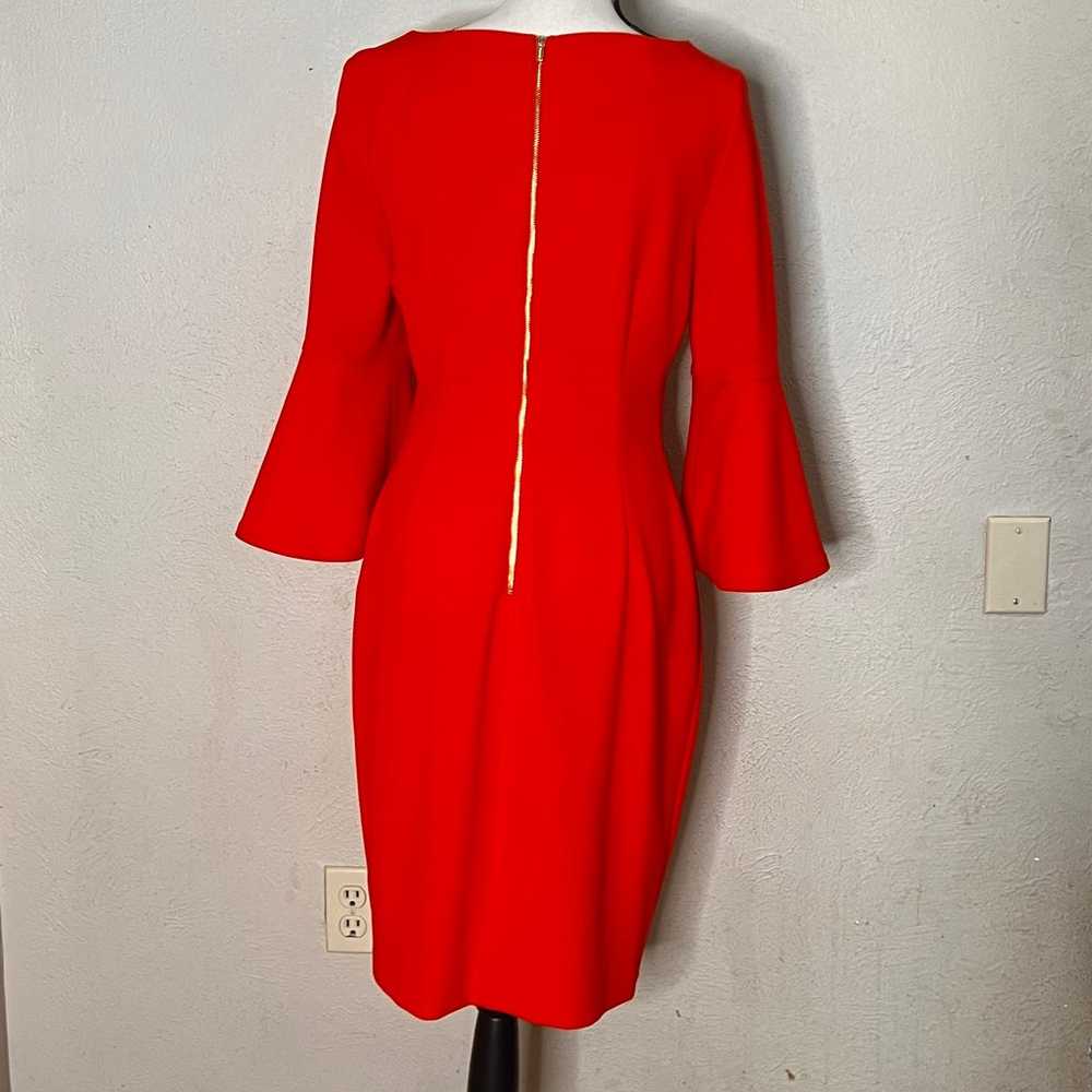 Calvin Klein red bell sleeve sheath dress - image 5