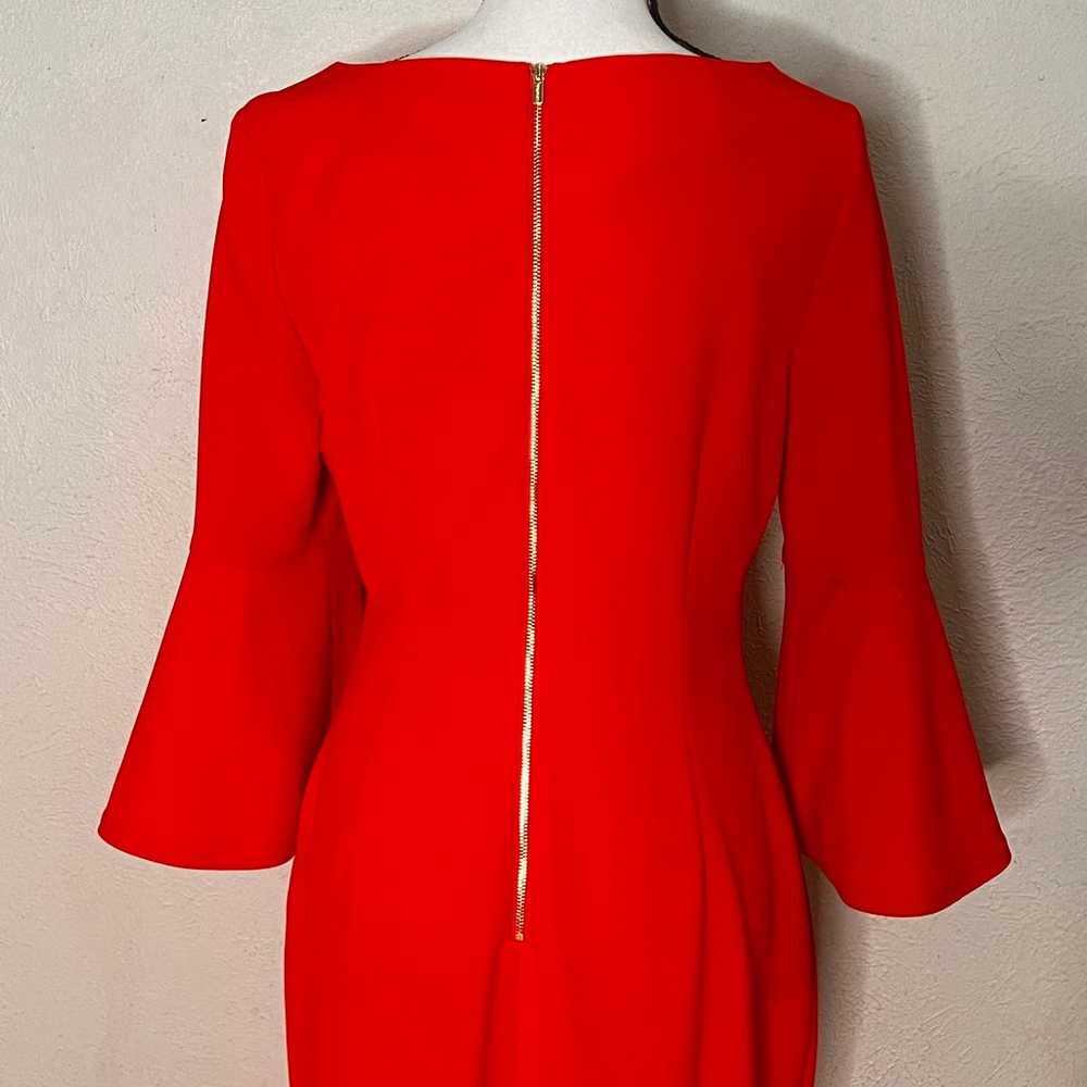 Calvin Klein red bell sleeve sheath dress - image 6