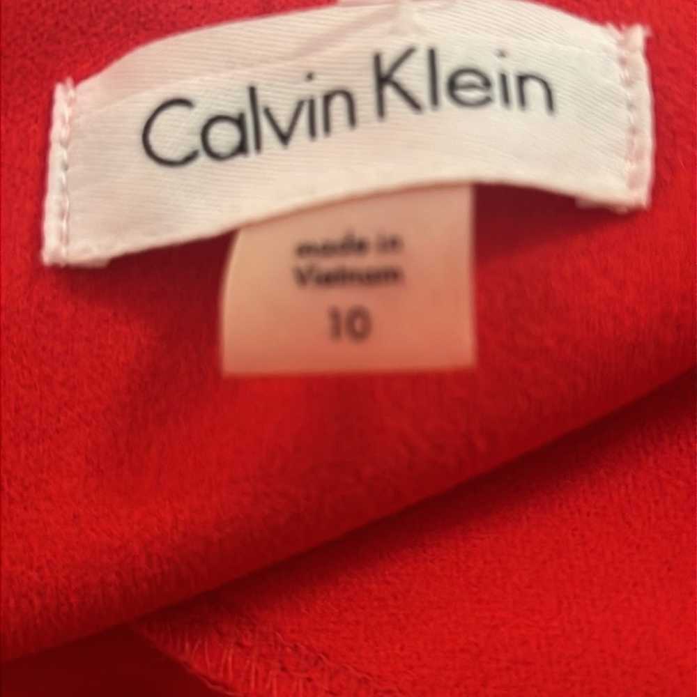 Calvin Klein red bell sleeve sheath dress - image 7
