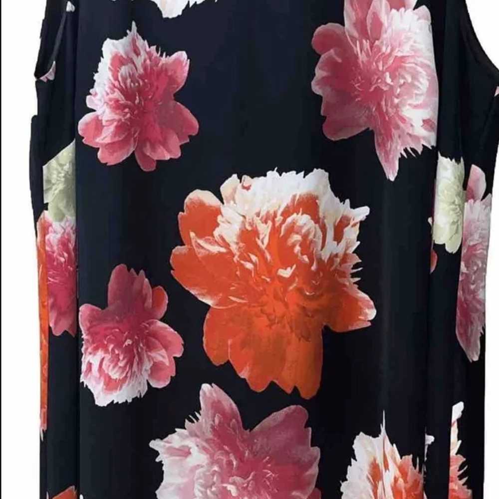 Calvin Klein Trapeze Swing Dress, Black Floral, S… - image 2