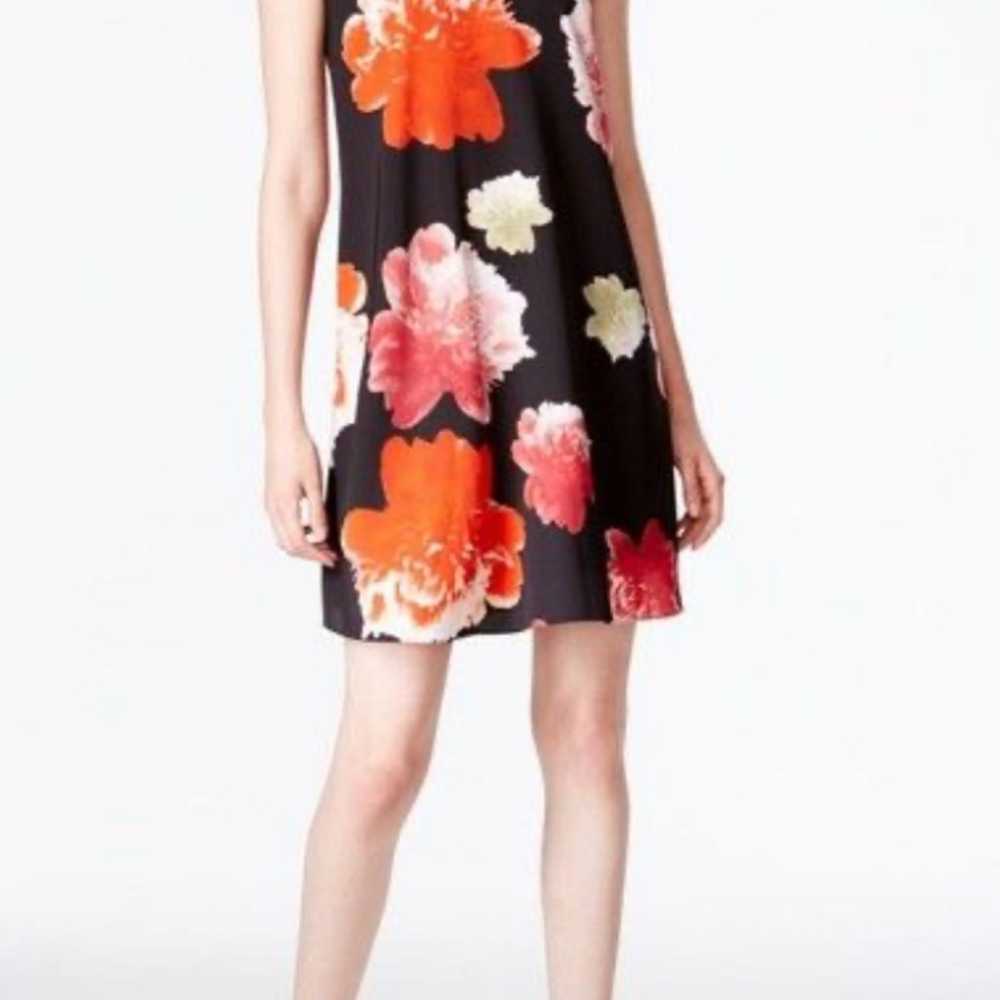Calvin Klein Trapeze Swing Dress, Black Floral, S… - image 3
