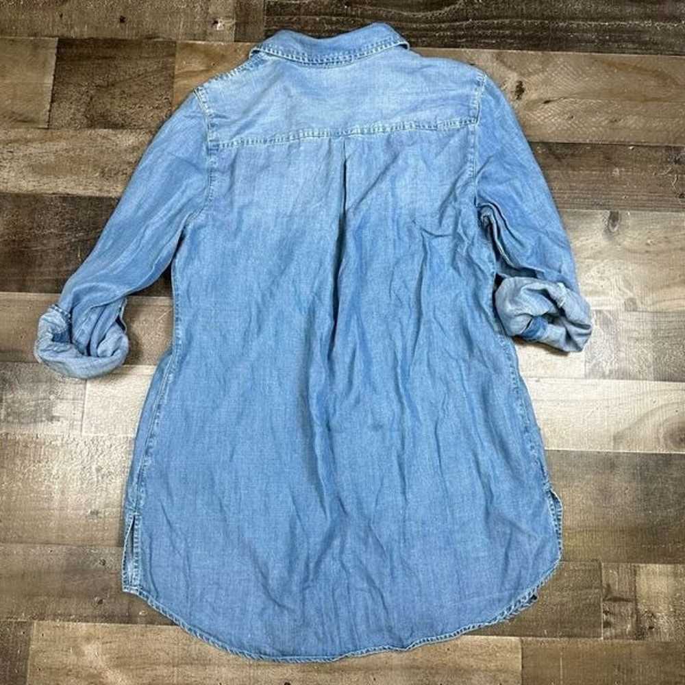 Chicos Women’s Size 1 Button Up Shirt Dress Chamb… - image 6