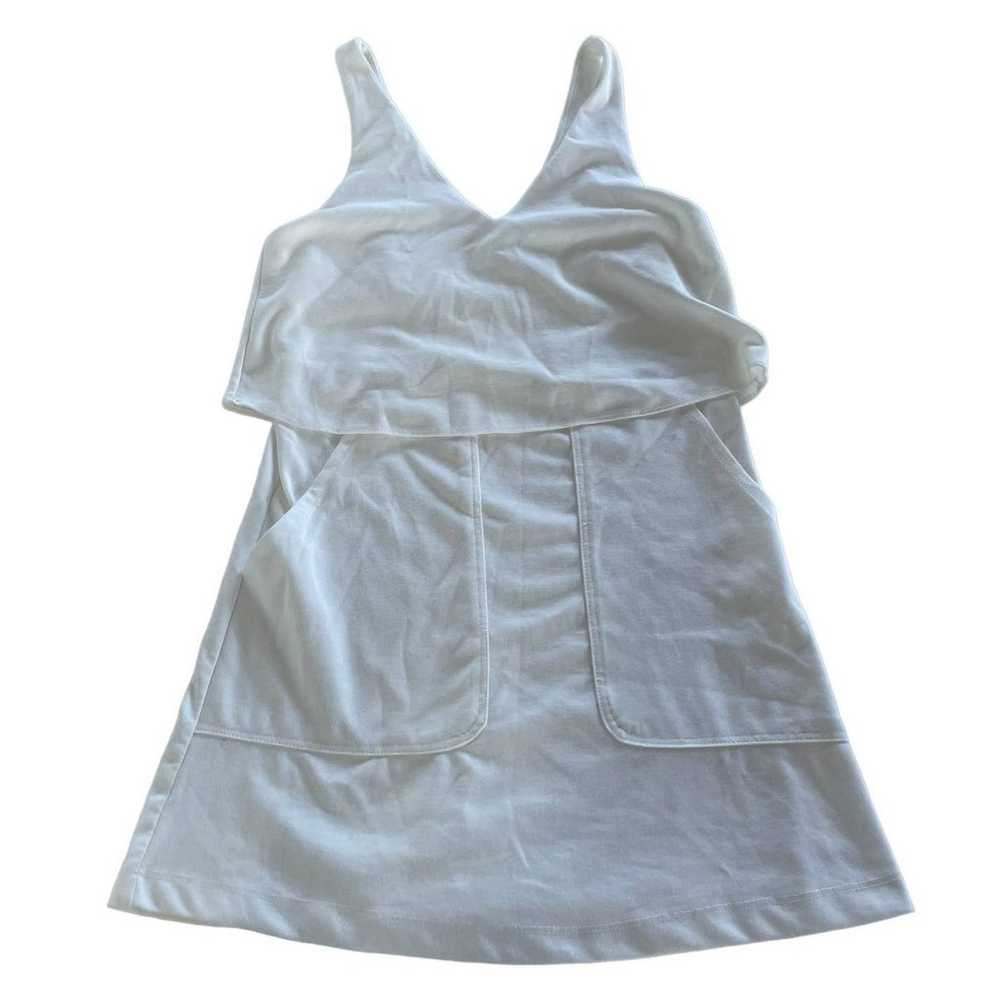 Zara Dress Womens Solid Small White V neck V Back… - image 1