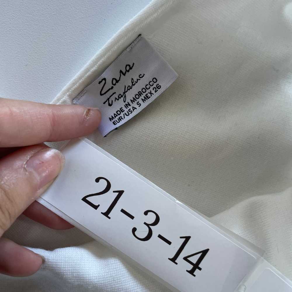 Zara Dress Womens Solid Small White V neck V Back… - image 3