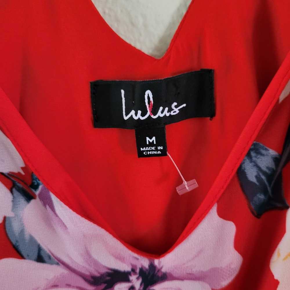Lulu's Red Floral V Neck Mini Dress. - image 6