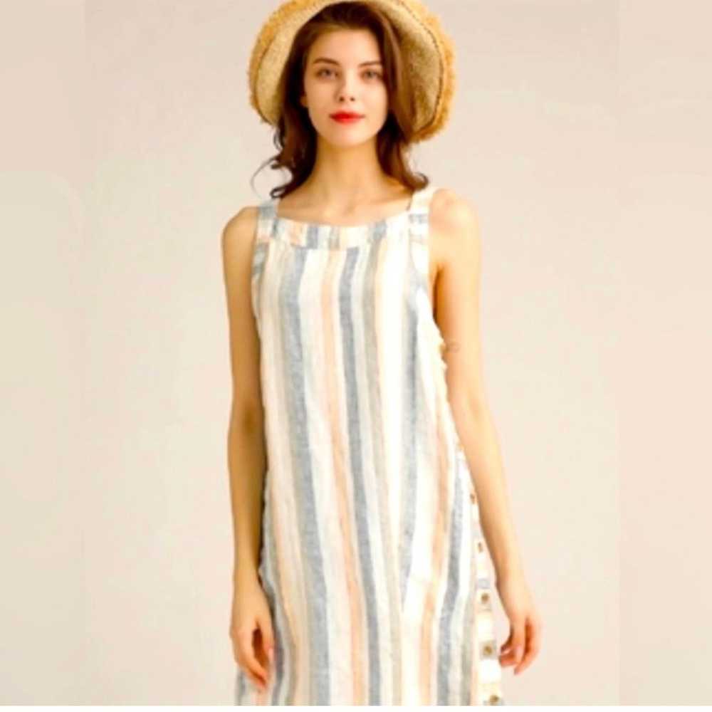 For Cynthia women’s linen blend striped shift dre… - image 1