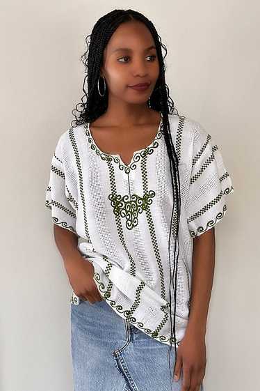 Vintage 1980's Woven Boho Top Selected By Afterlif