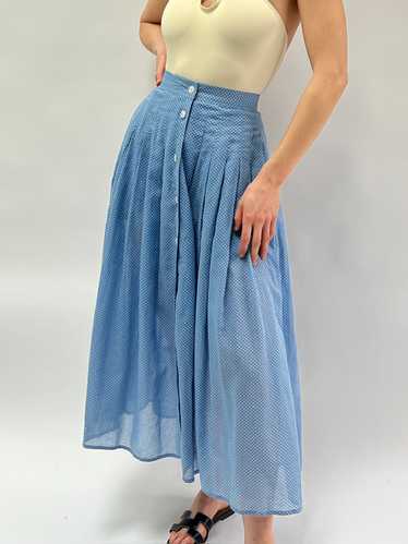 Vintage Long Polka Dot Button Skirt