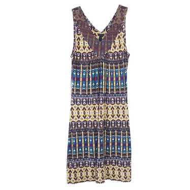 Soma Casual Dress Small Modal Brown, Gold, Teal w… - image 1
