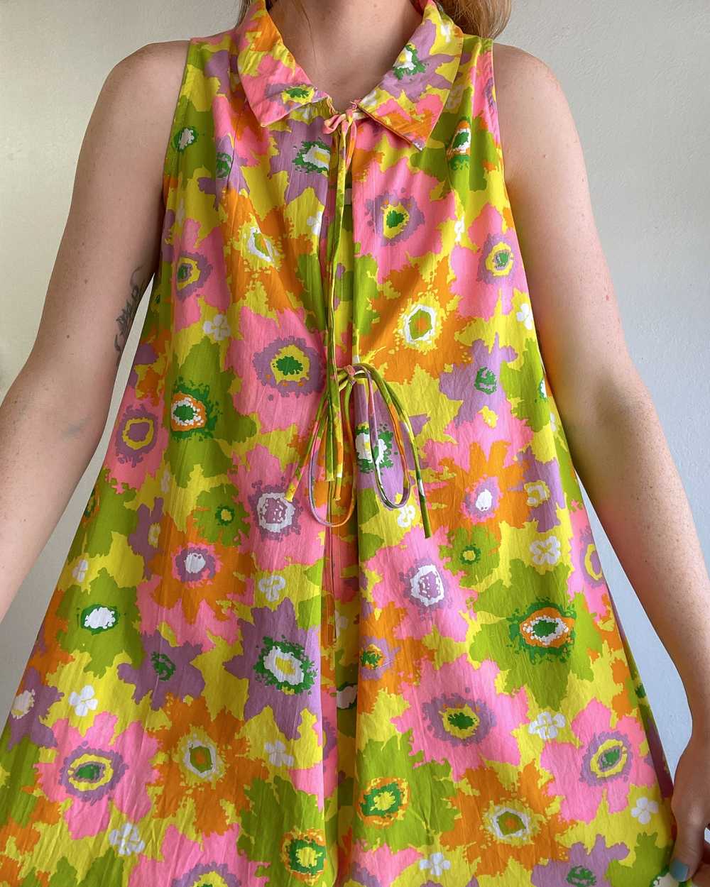 70s Floral Dress (XS-M) - image 10