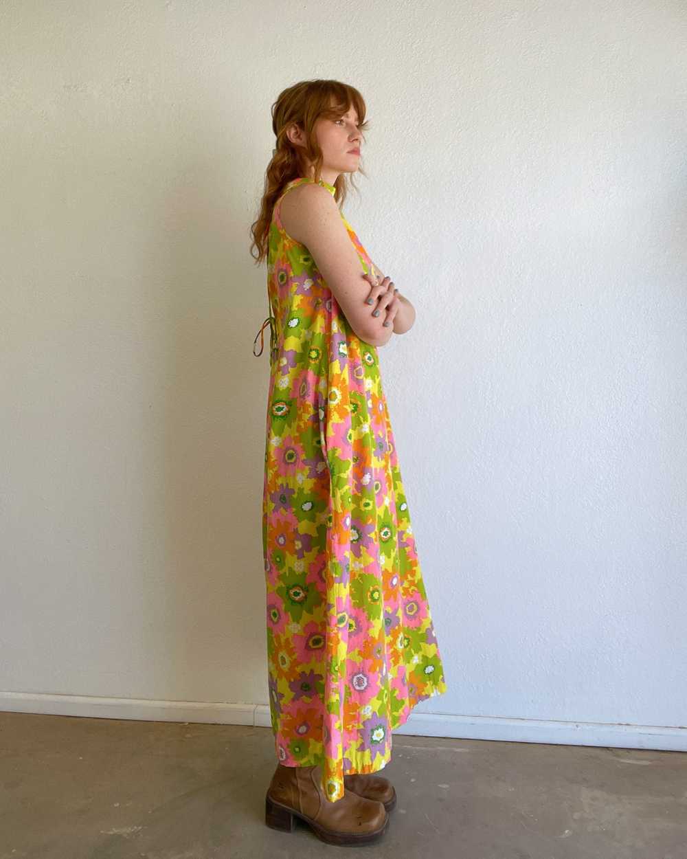 70s Floral Dress (XS-M) - image 4