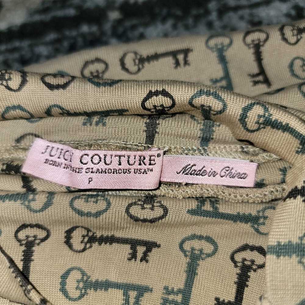 Juicy Couture Brown Silk Key Print Mock Collared … - image 4